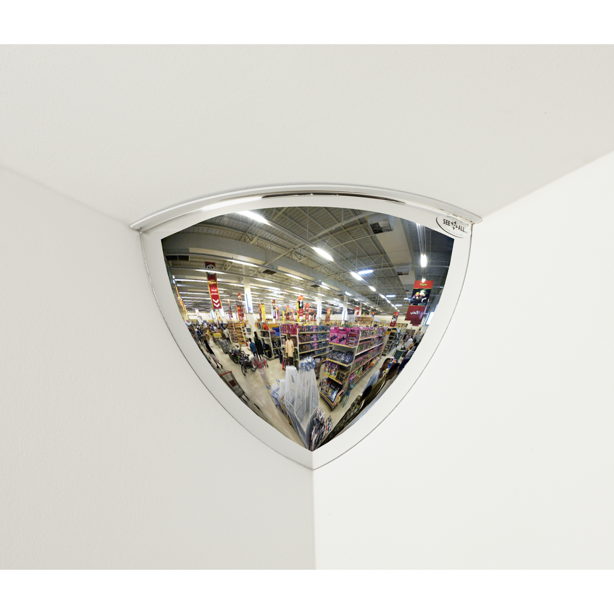 See All Plastic Quarter Dome Mirror - 48in., 90 Degree, 30in. Diameter, 32ft. View, Indoor, Model# PV48-90
